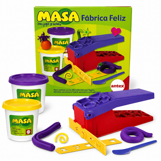 Set Juego De Masa Fabrica Feliz Con Moldes Antex