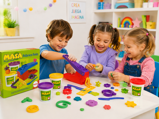 Set Juego De Masa Fabrica Feliz Con Moldes Antex