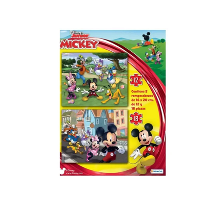 Rompecabezas Mickey y Sus Amigos x 12 y 18 Piezas