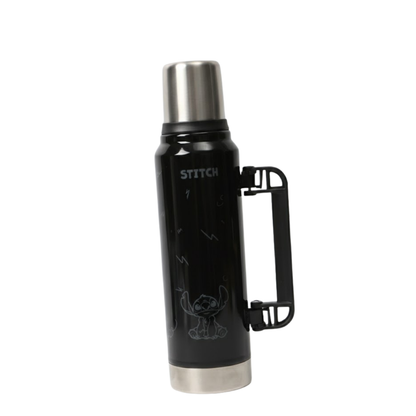 Termo de Acero Inoxidable Stitch Negro 1.4 Litros