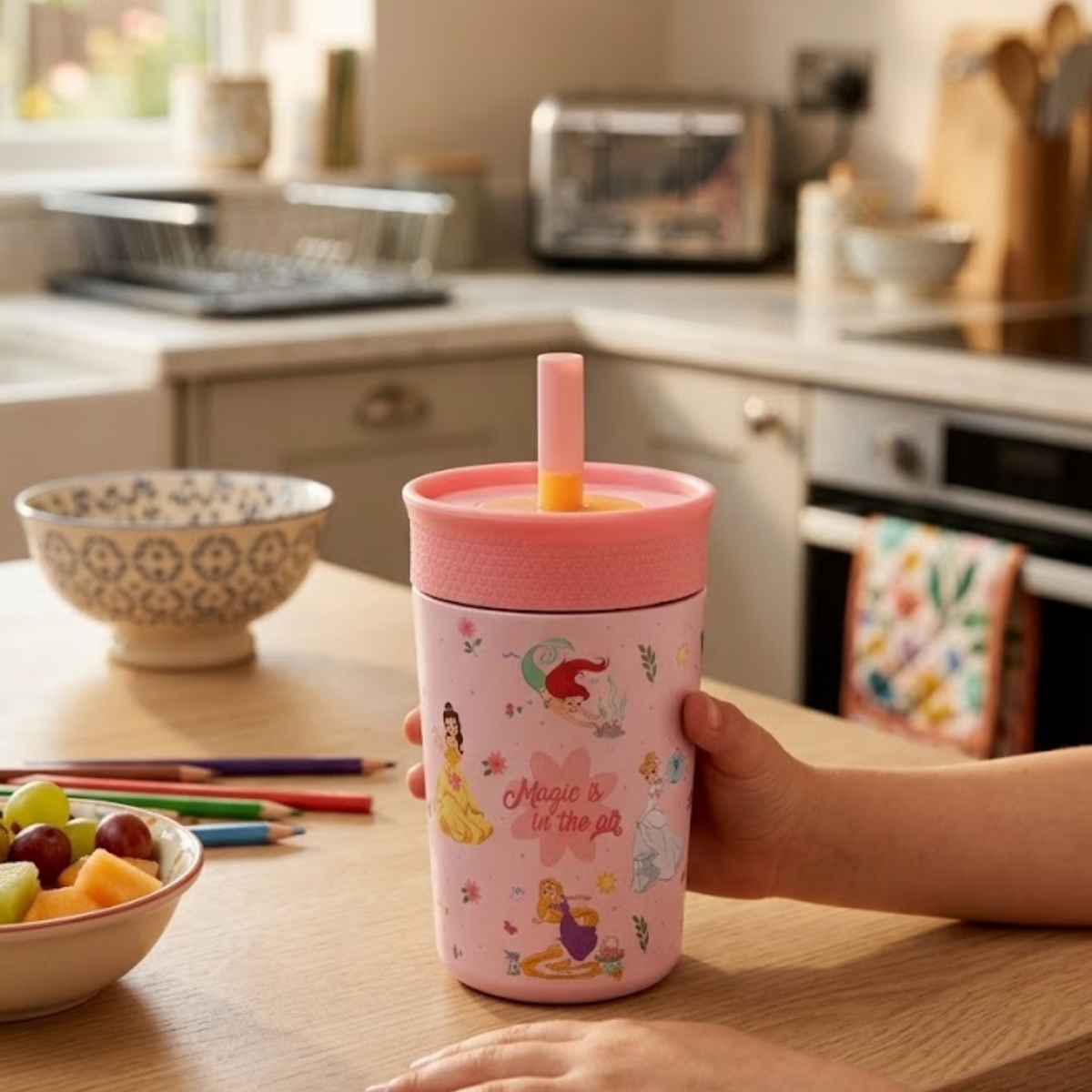 Vaso Térmico Princesas Disney con Sorbete Acero Inoxidable - 350 ml