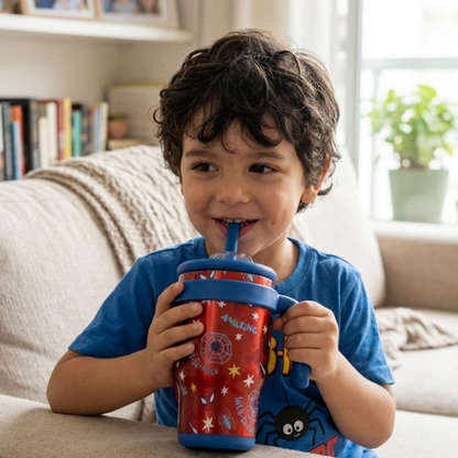 Vaso Térmico Spiderman con Sorbete Acero Inoxidable - 400 ml