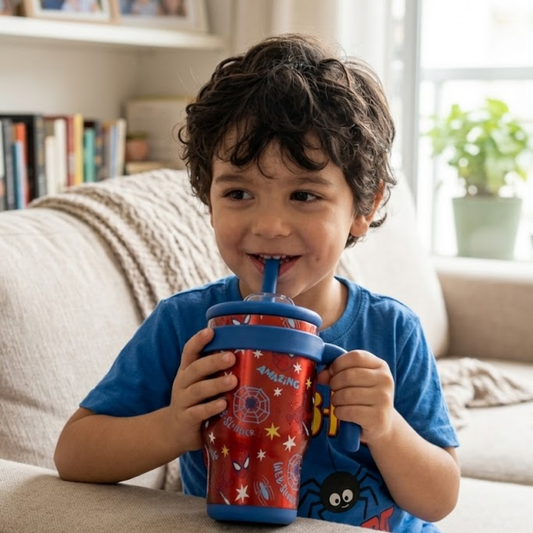 Vaso Térmico Spiderman con Sorbete Acero Inoxidable - 400 ml