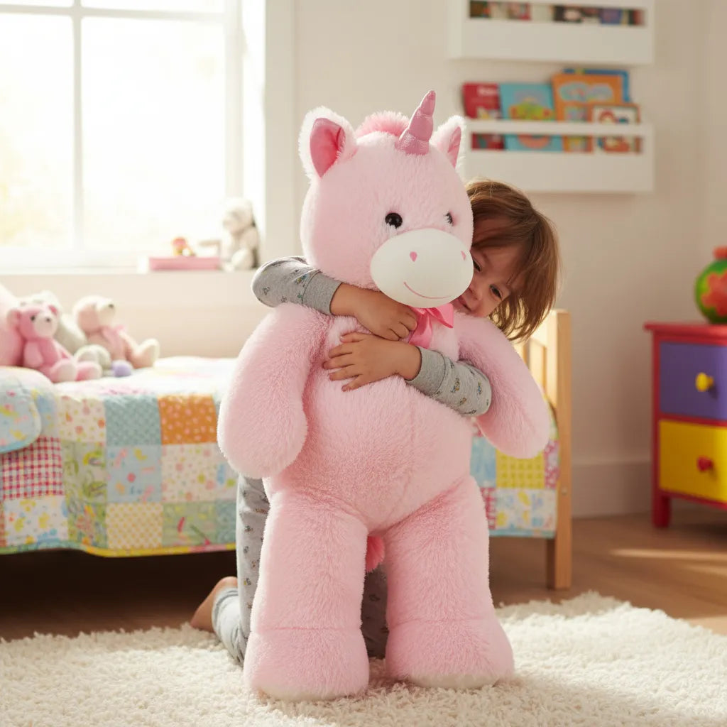 Peluche Unicornio Gigante con Moño 100 cm