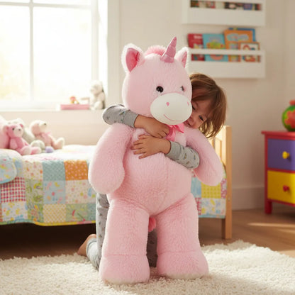 Peluche Unicornio Gigante con Moño 100 cm