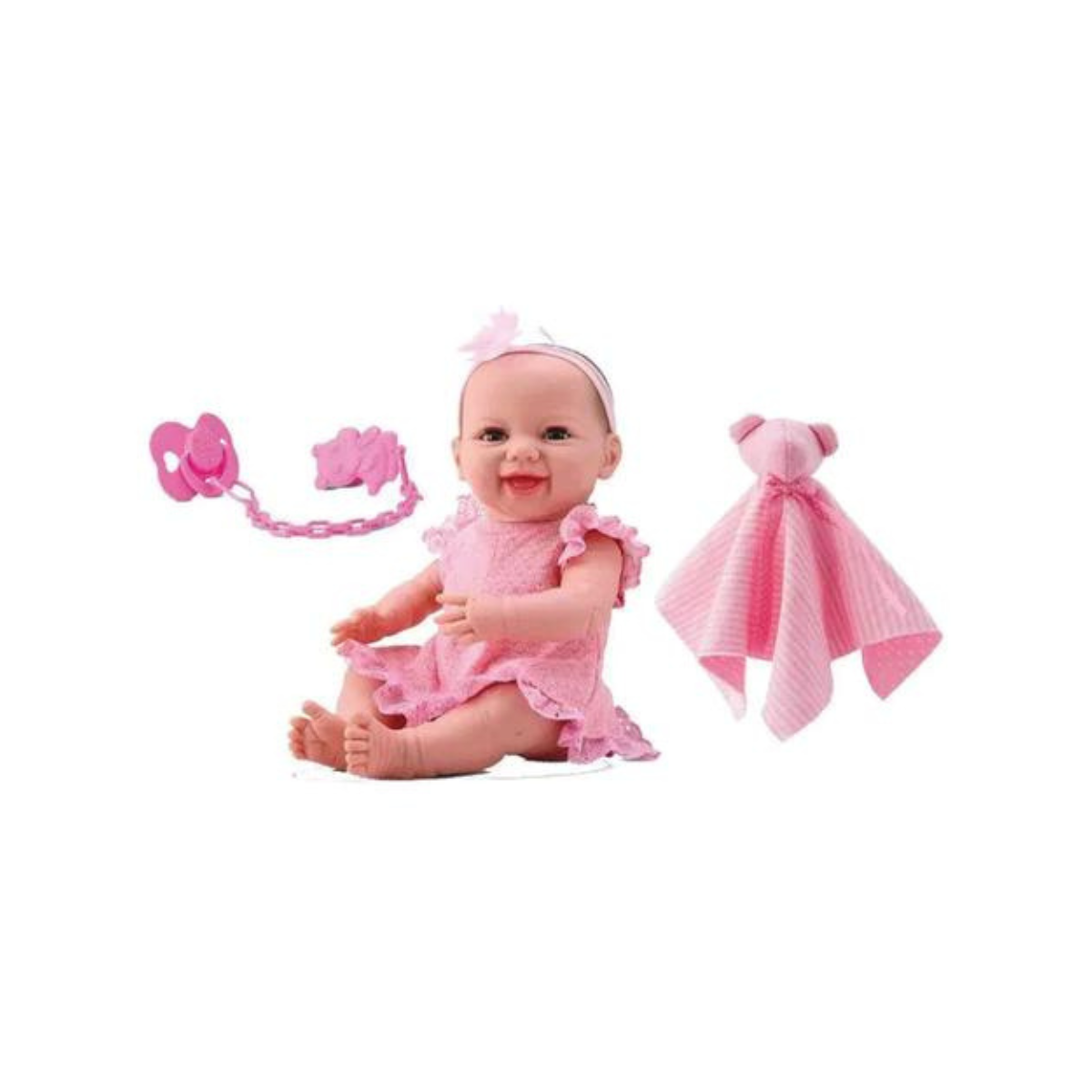 Bebé Recién Nacido Con Vestido Y Moño Divertoys