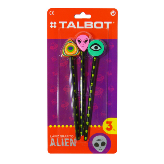 Lápiz Con Goma Alien Talbot x3
