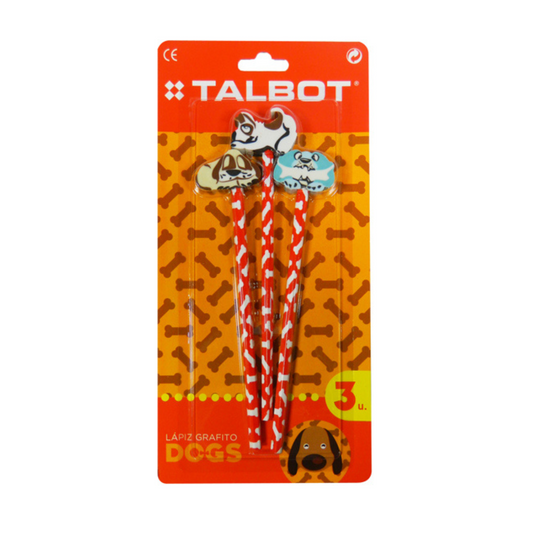 Lapiz Con Goma Talbot Dogs  X3