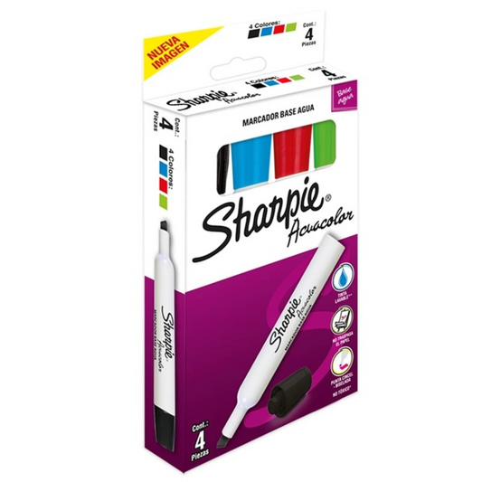 Marcador Sharpie Acuacolor 4 Unidades