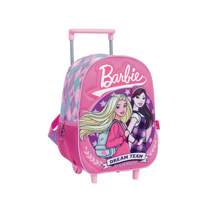 Mochila Con Carrito Barbie 12 Pulgadas College Modelo Surtido