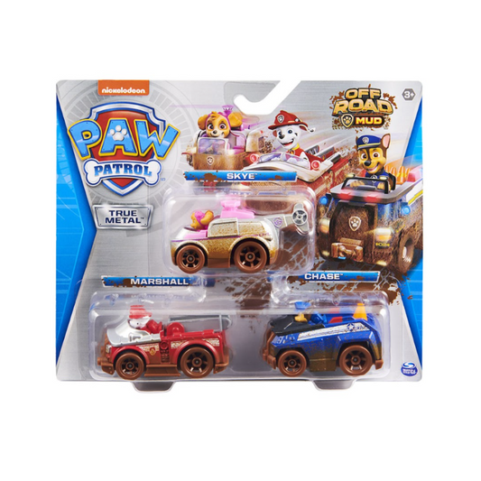 Paw Patrol Set De 3 Vehículos Rueda Libre True Metal