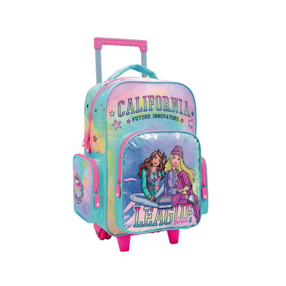 Mochila Con Carrito Barbie California 17 Pulgadas