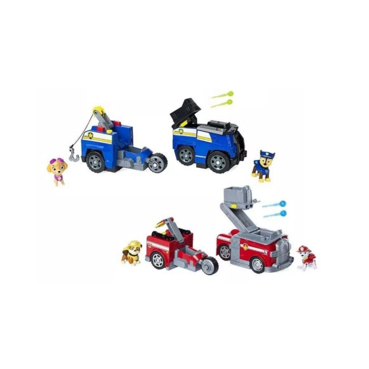 Paw Patrol Auto 2 En 1 Con Lanzador Y 2 Figuras