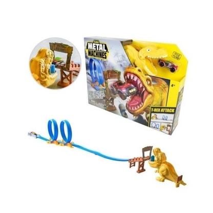 Pista de Autos Metal Machines T Rex Attack Trap