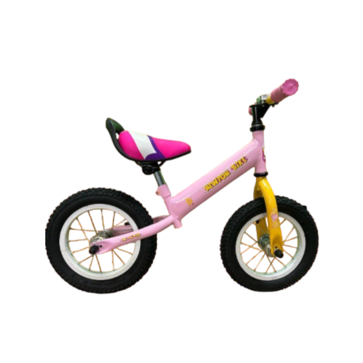 Bicicleta Infantil Balance Rodado 12 Rosa-Amarillo Newton