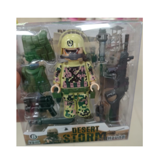 Muñeco De Combate Desierto En Caja Exhibidora