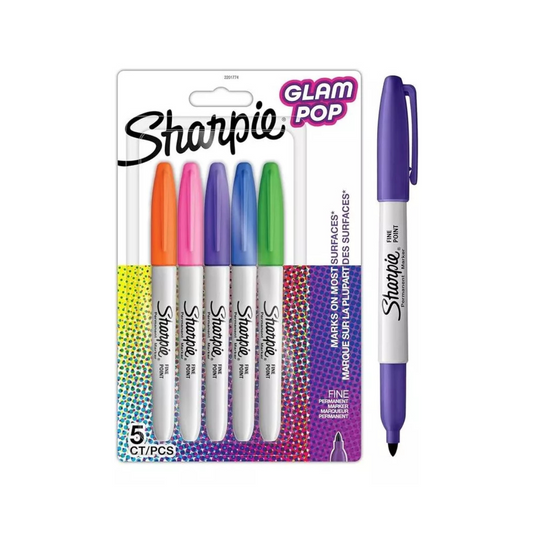Sharpie Fino Glam Pop Por 5 Unidades