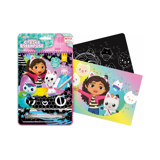 Libro Para Colorear Dibujos Gabby’s Dollhouse con Lápiz Mágico Scratch Wow