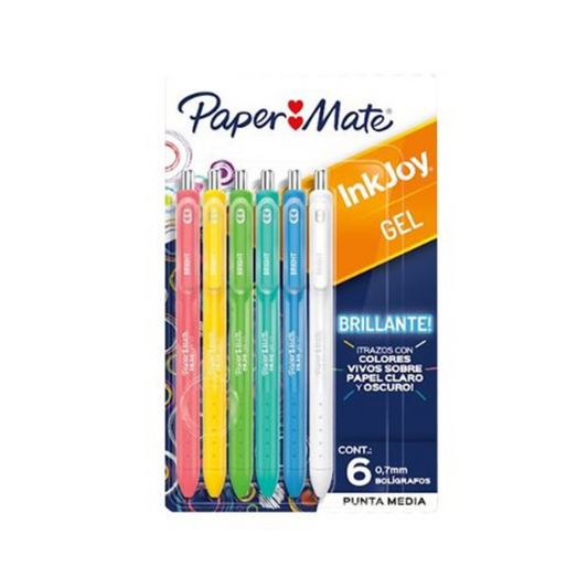 Paper Mate Ink Joy Gel Brillante  6 Unidades