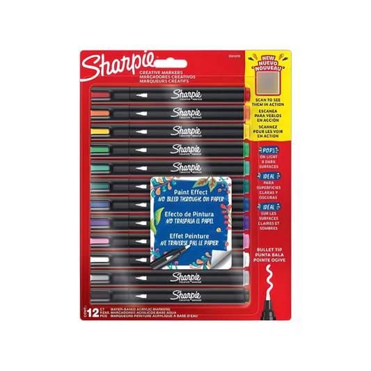 Marcadores Sharpie Acrílicos A Base De Agua 12 unidades