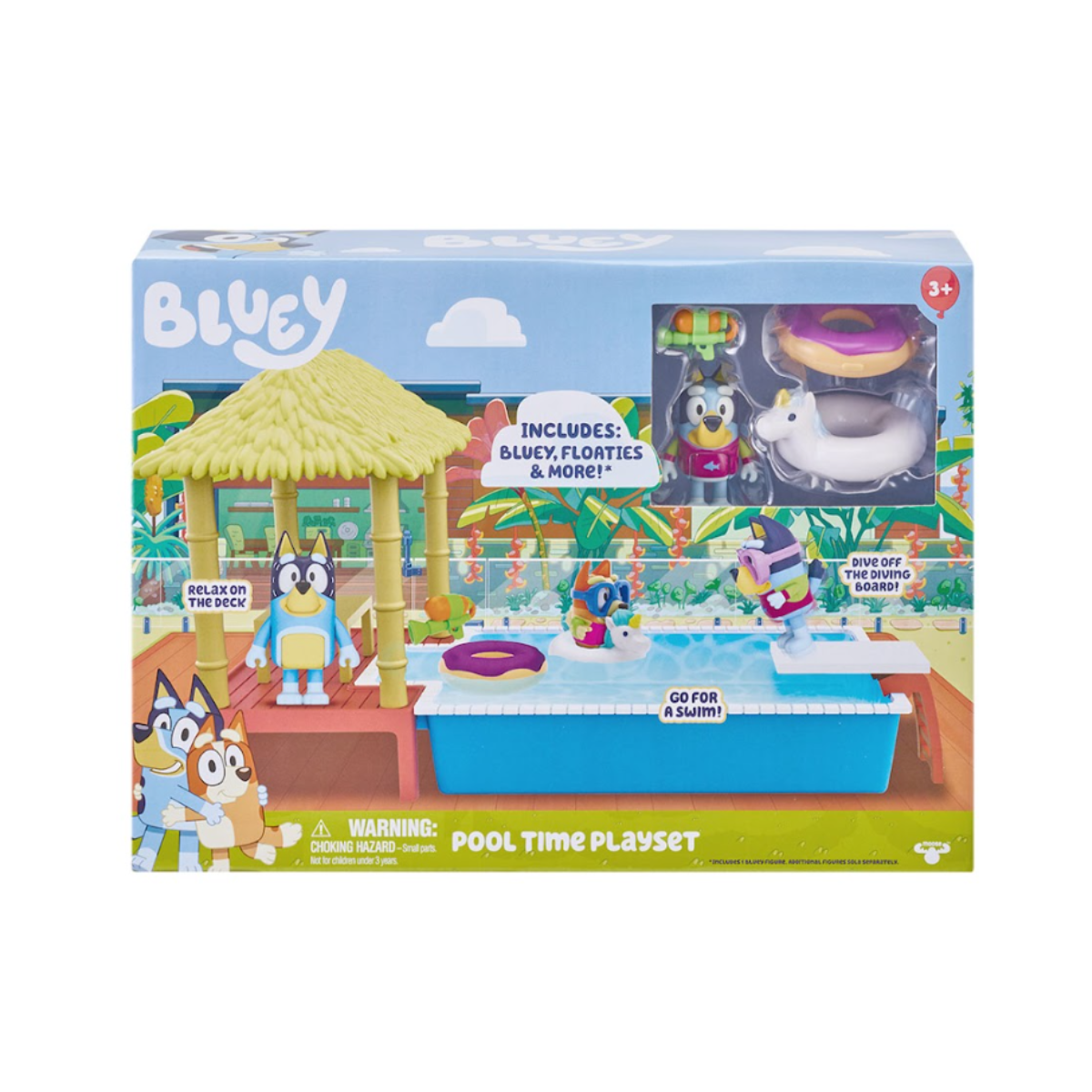 Bluey Playset Pileta Con Figura Y Accesorios