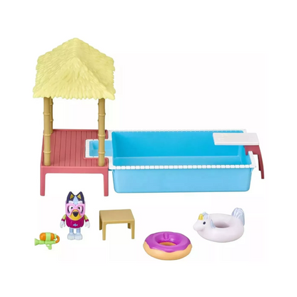 Bluey Playset Pileta Con Figura Y Accesorios