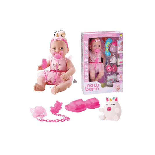 Bebé Recién Nacido Con Vestido Y Accesorios Divertoys