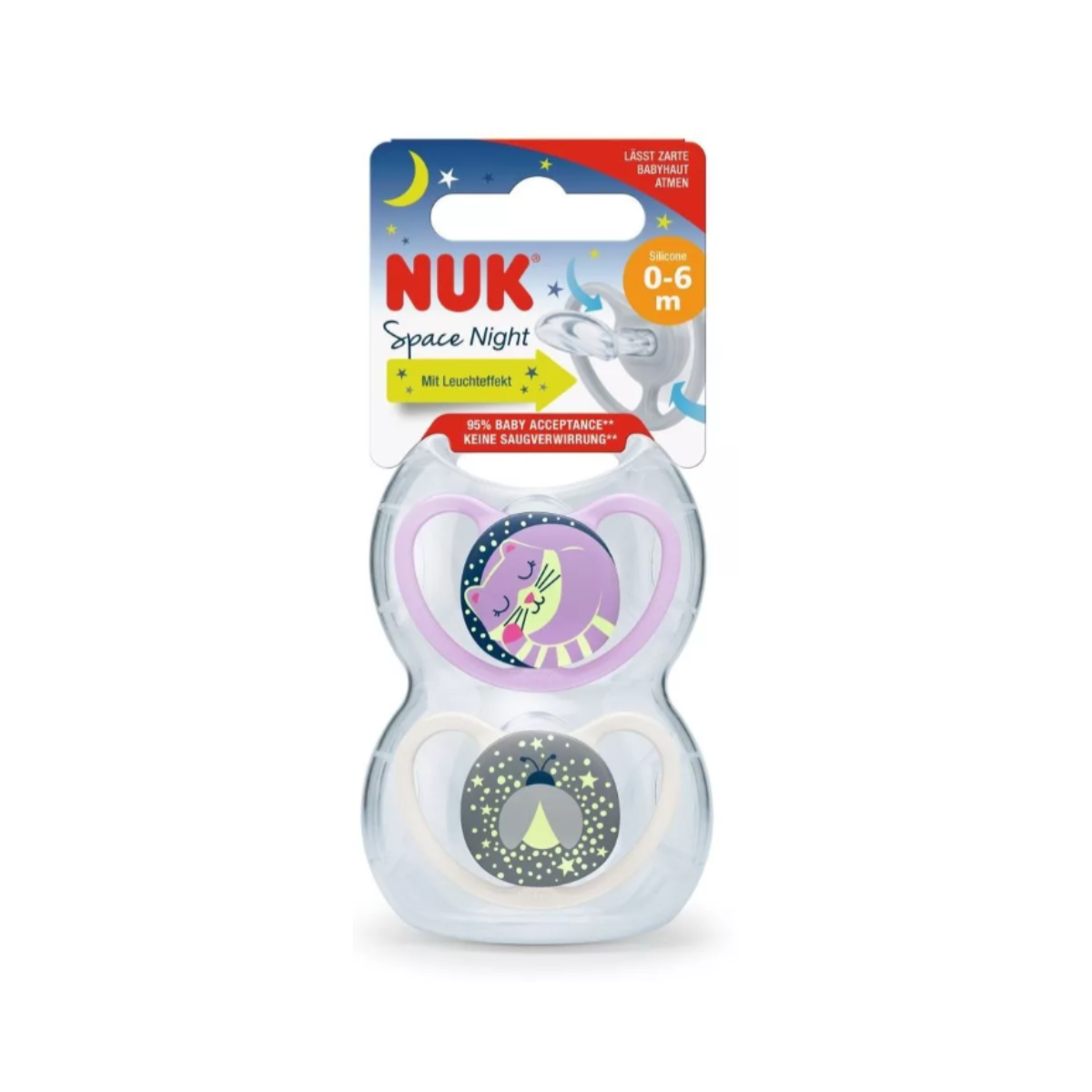 Set Chupetes Space Luminoso 0-6 Meses Nuk