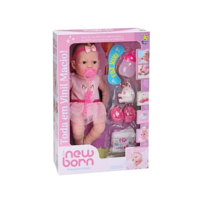 Bebé Recién Nacido Con Vestido Y Accesorios Divertoys