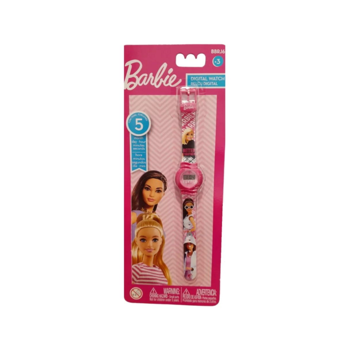 Barbie Reloj Pulsera Digital 5 Funciones Intek