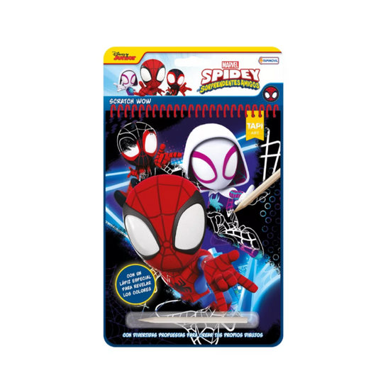 Libro Para Colorear Dibujos Spidey con Lápiz Mágico Scratch Wow