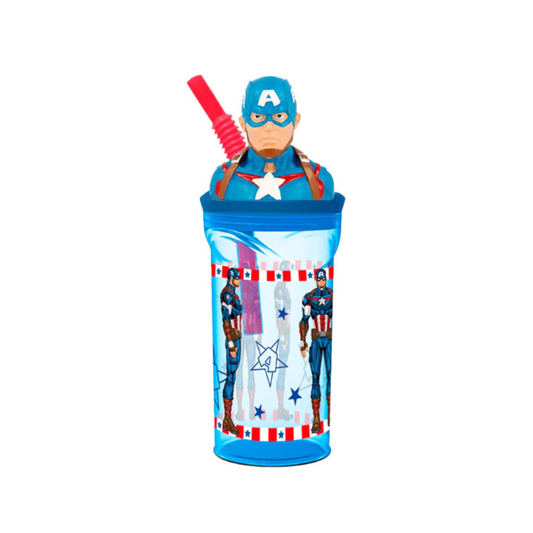 Vaso Avengers Capitán América 3D 360ml