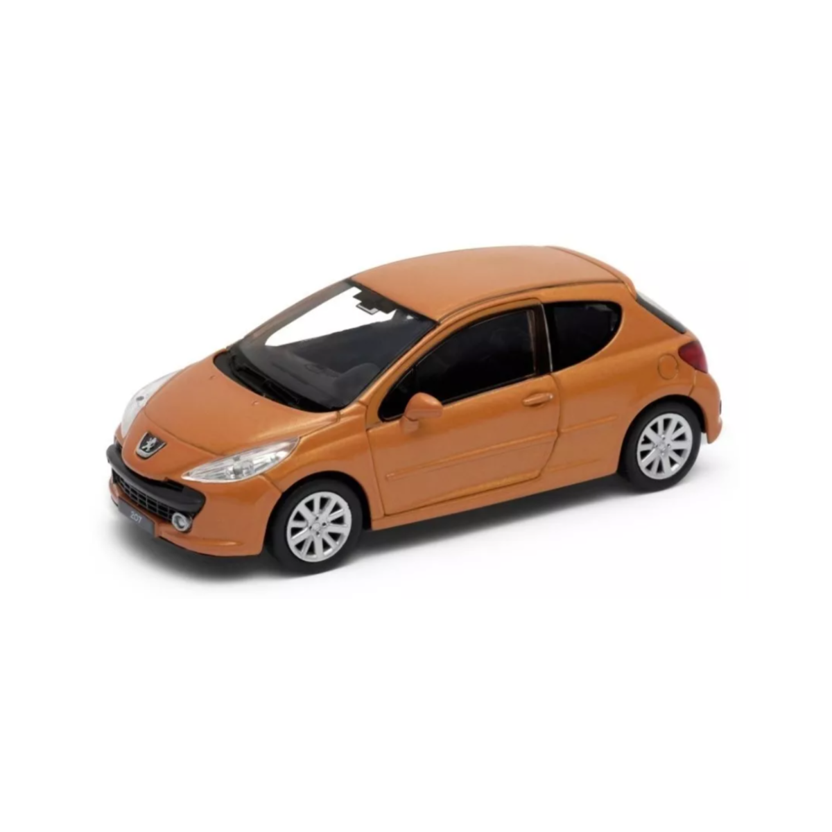 Vehículo Welly Escala 1:34 Peugeot 207 Naranja Metalizado