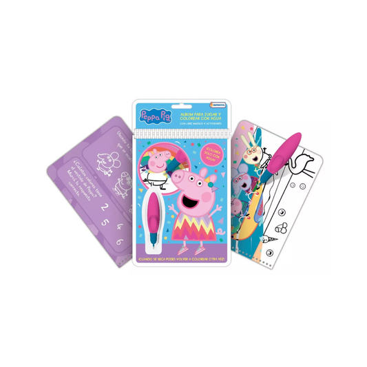 Libro Colorear Pinta Fácil Agua Wow Mágico Peppa Pig Tapimovil