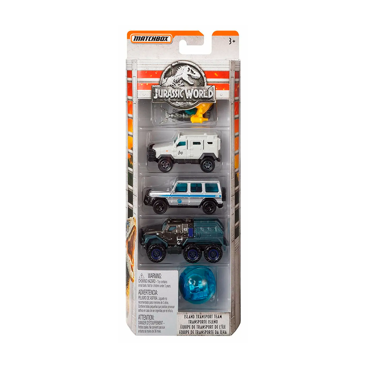 Jurassic World Matchbox Pack De 5 Autos