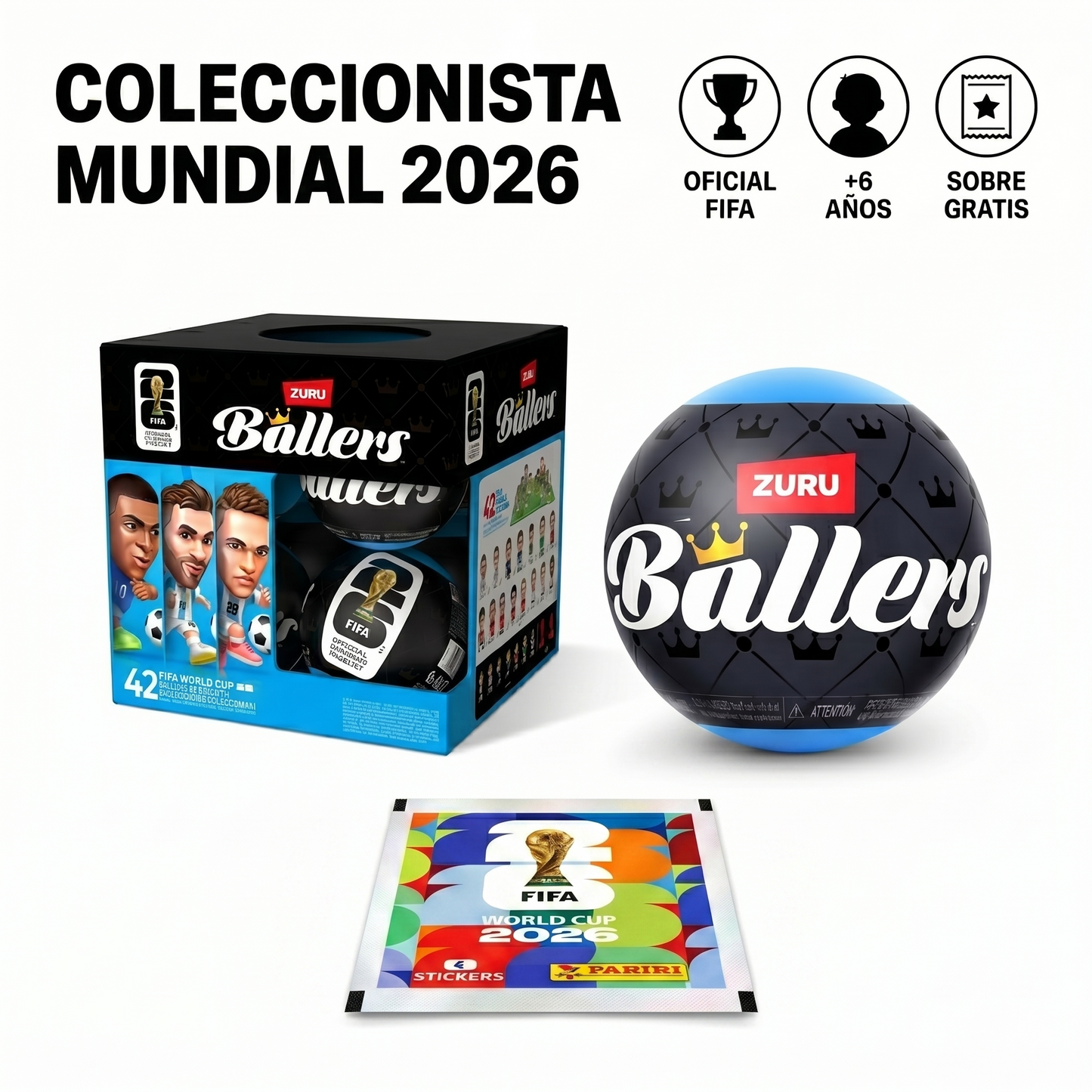 Coleccionista Mundial 2026 - Cápsula Sorpresa Ballers + 1 Fixture y Paquete Figuritas Gratis
