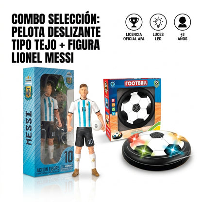 Pelota Deslizante Tipo Tejo + Figura de Acción Lionel Messi Selección Argentina