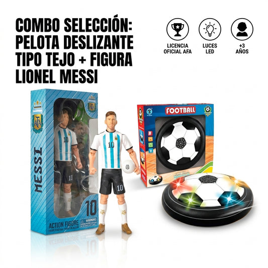 Pelota Deslizante Tipo Tejo + Figura de Acción Lionel Messi Selección Argentina