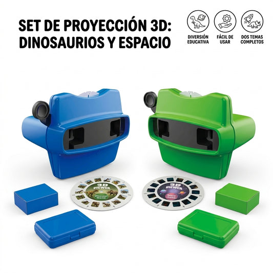 Set de proyeccion 3d: exploracion Jurasica y galactica