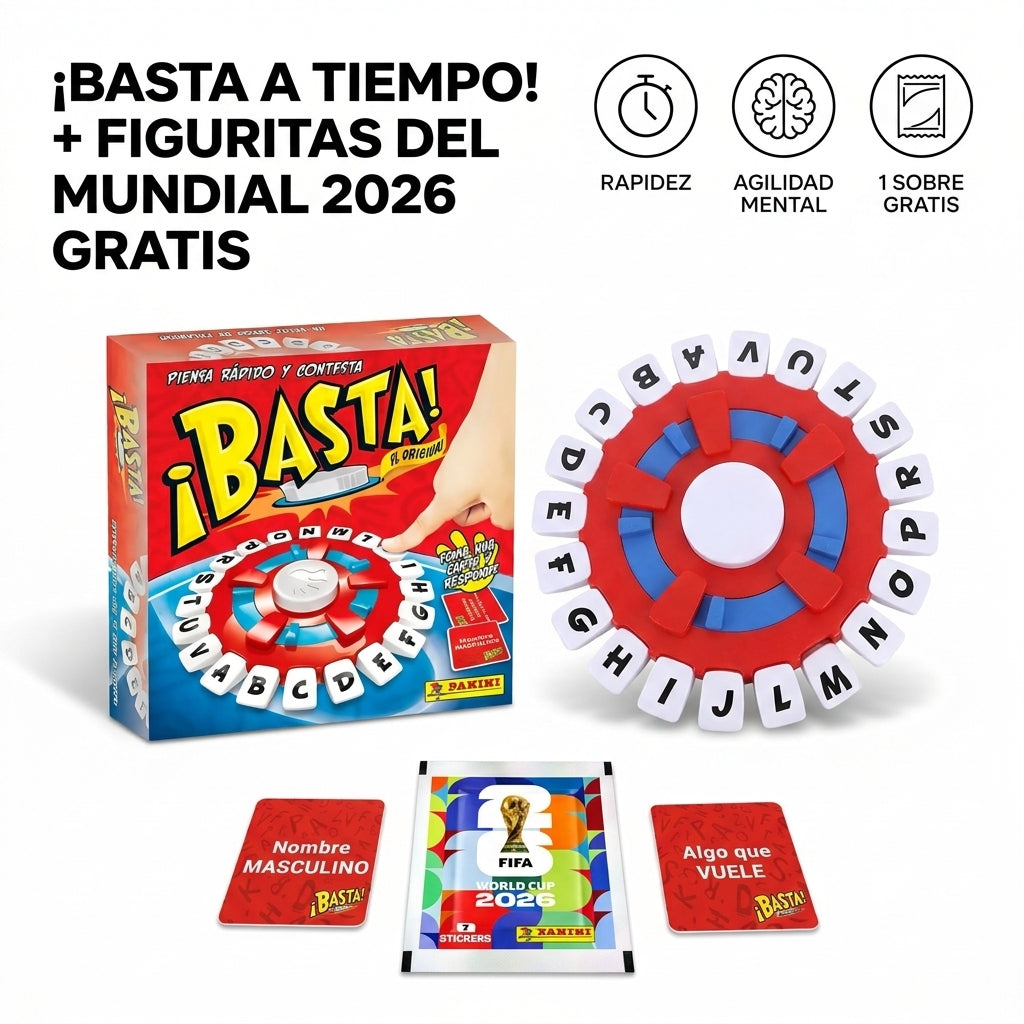 Juego de Mesa Basta a Tiempo + 1 Fixture y Paquete de figuritas gratis