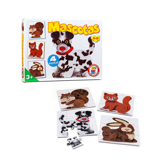 Rompecabezas Mascotas 4 en 1 Ruibal
