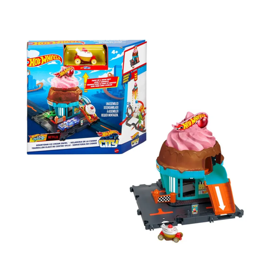 Pista Hot Wheels City Heladería en la Ciudad