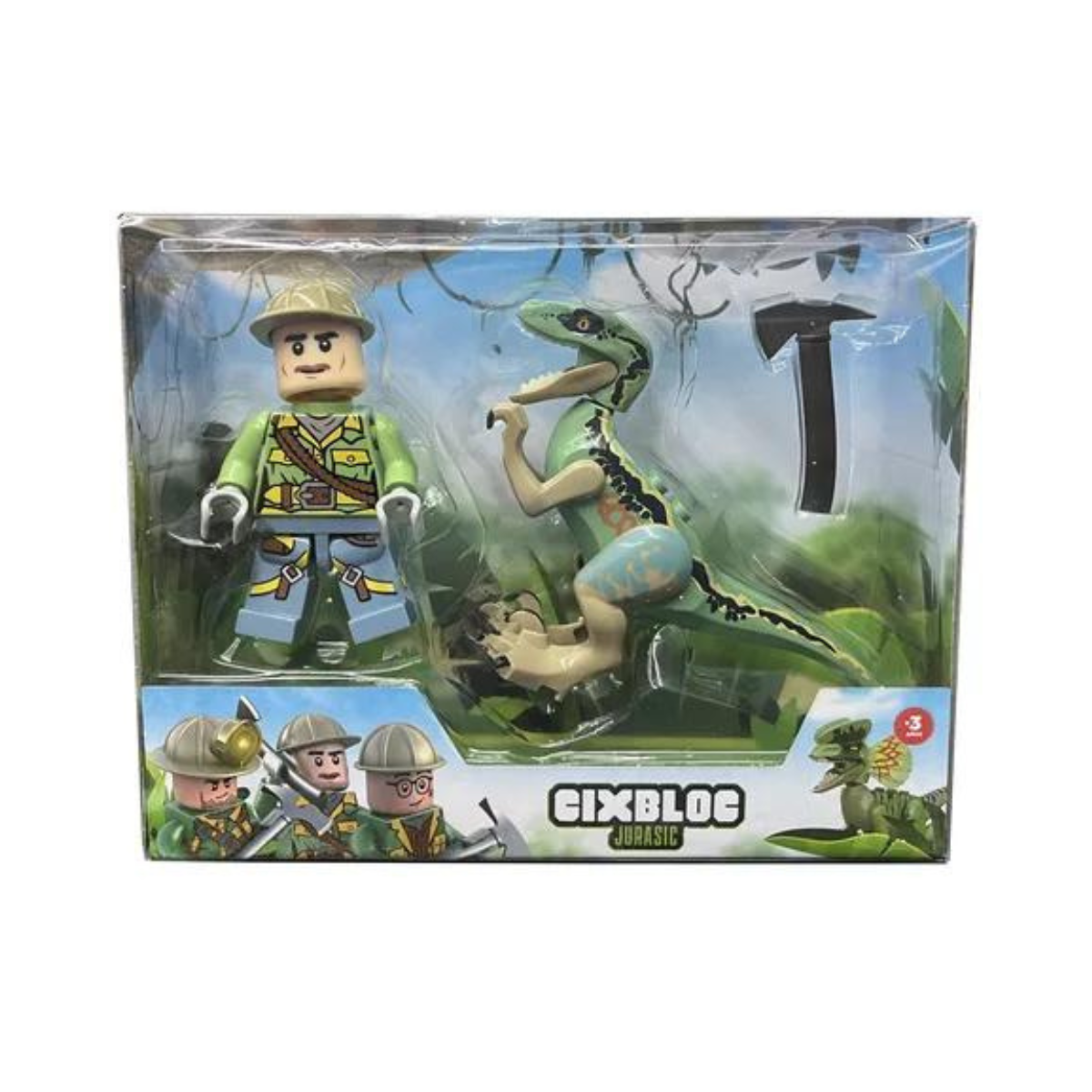 Muñeco Cixbloc Set Jurasic Aventura