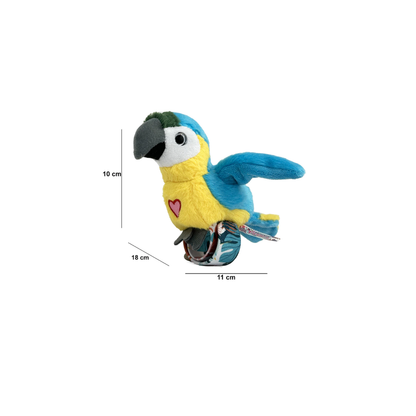 Peluche Pulsera Happy Yappers Loro Azul