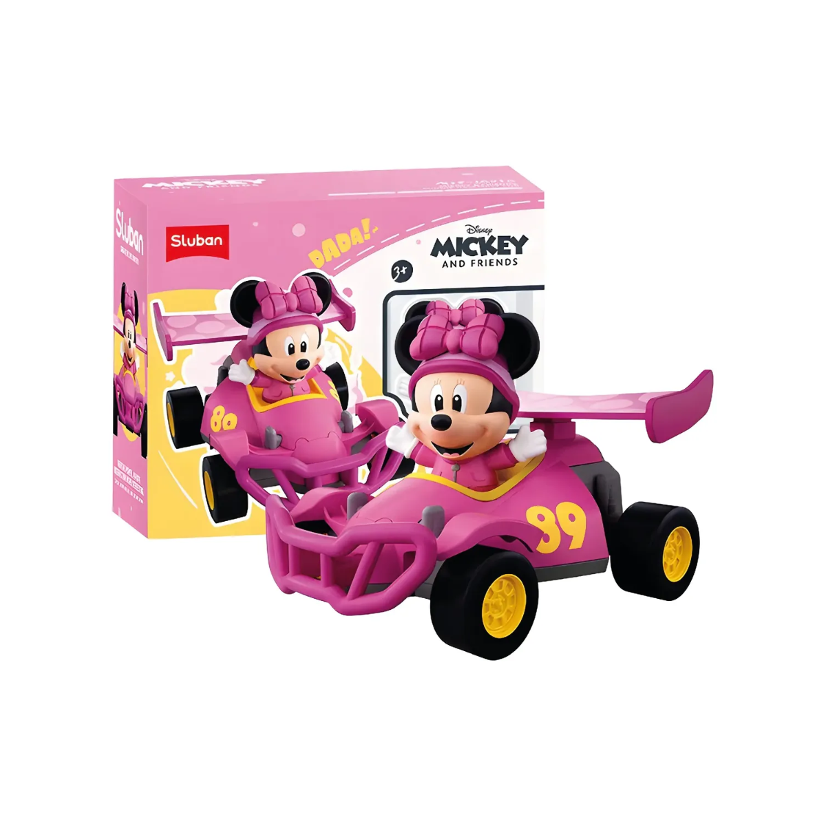 Auto a Fricción para Armar de Carrera Minnie Mouse