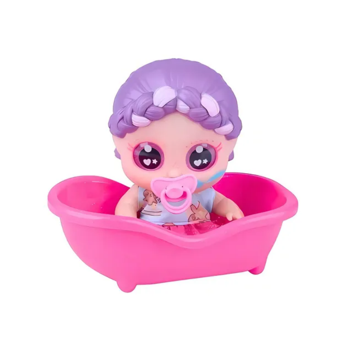 Little Dolls Glitter Muñeca 18 cm + Bañera y Chupete