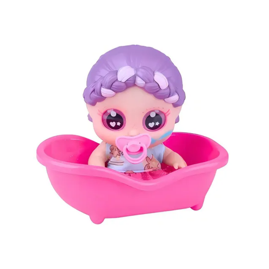 Little Dolls Glitter Muñeca 18 cm + Bañera y Chupete