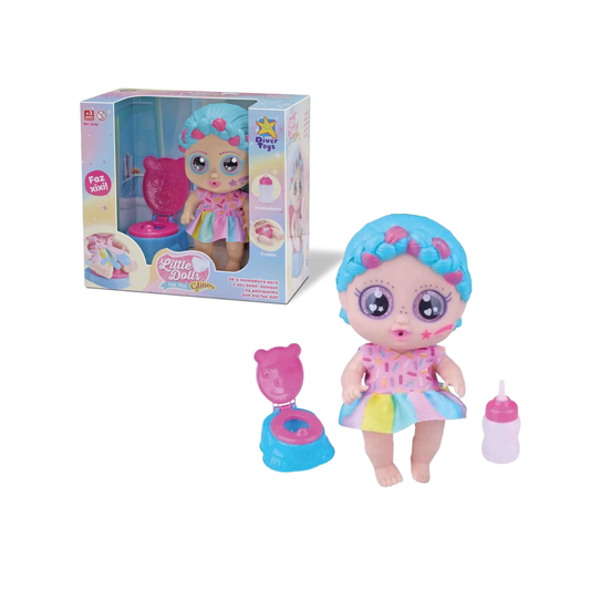 Muñeca My Little Glitter Articulada con Pelela y Biberón
