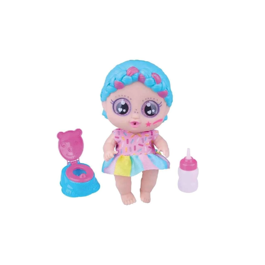 Muñeca My Little Glitter Articulada con Pelela y Biberón
