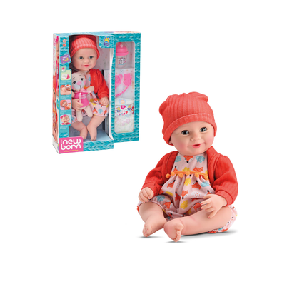 Muñeca New Born Unique Collection Arcoíris con Vestido Unicornio, Biberón Mágico y Pañal